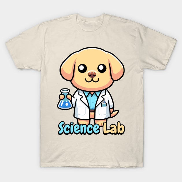 Science Lab Cute Science Dog Pun T-Shirt by Cute And Punny